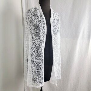 Kate & and Henry White Sheer Open Vest Women's Size SMALL S Polyester NEW Shirt